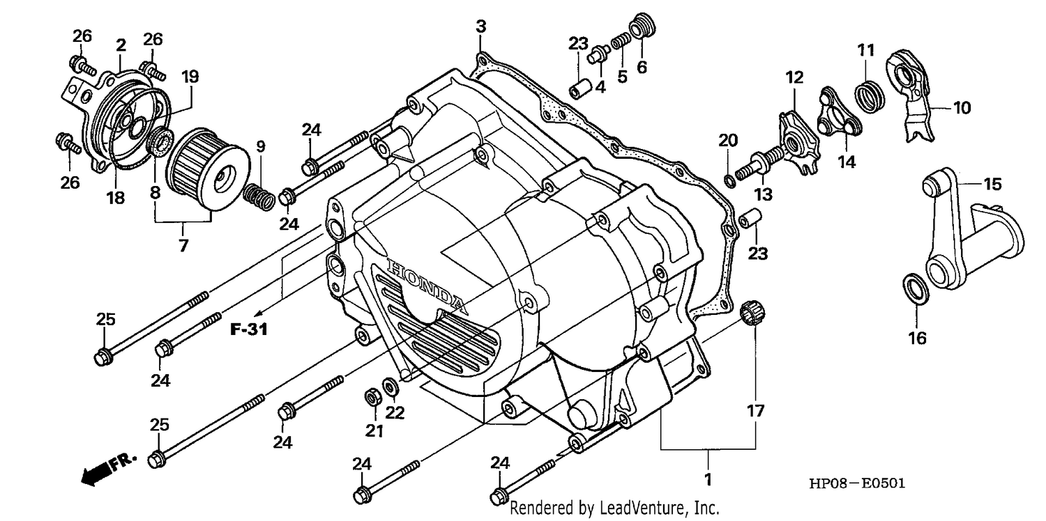 FRONT CRANKCASE COVER (TRX500FM/TM)
