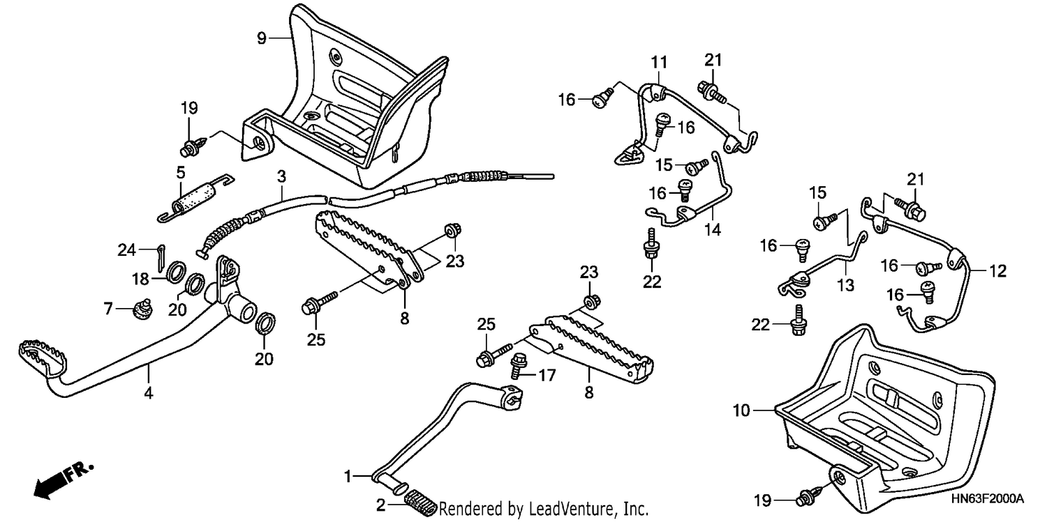 PEDAL/STEP/MUDGUARD (TRX250EX1/2/3/4/5)