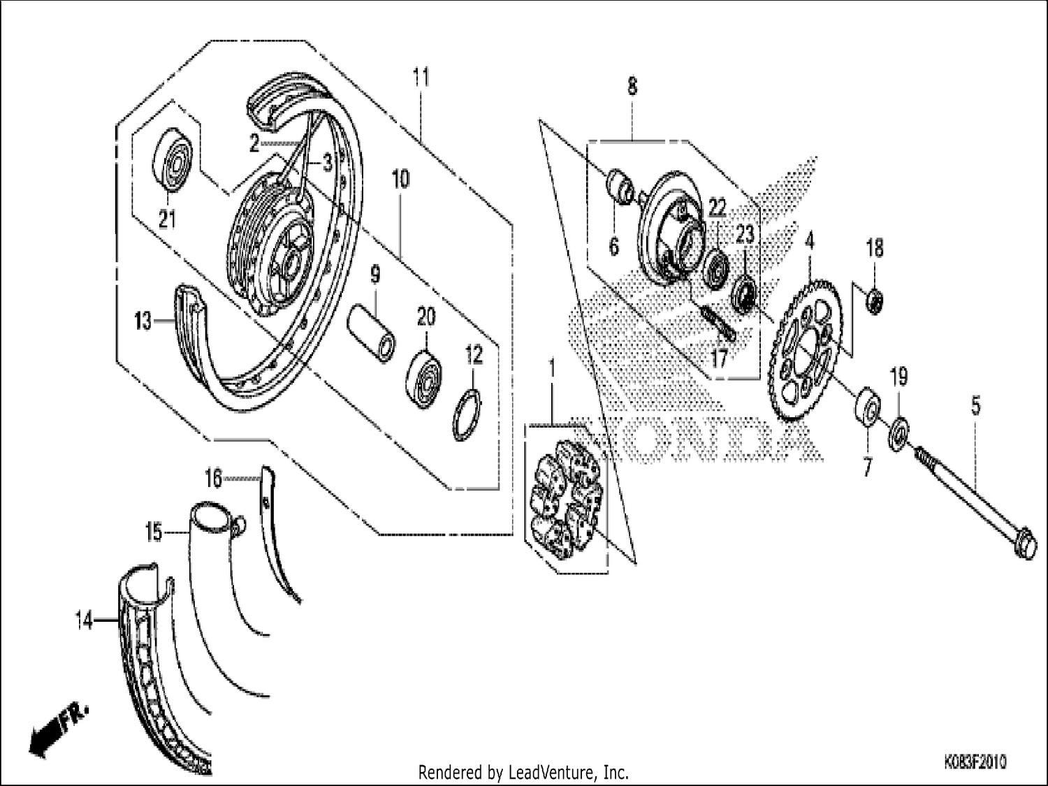  10 REAR WHEEL (SPOKE/DRUM BRAKE)