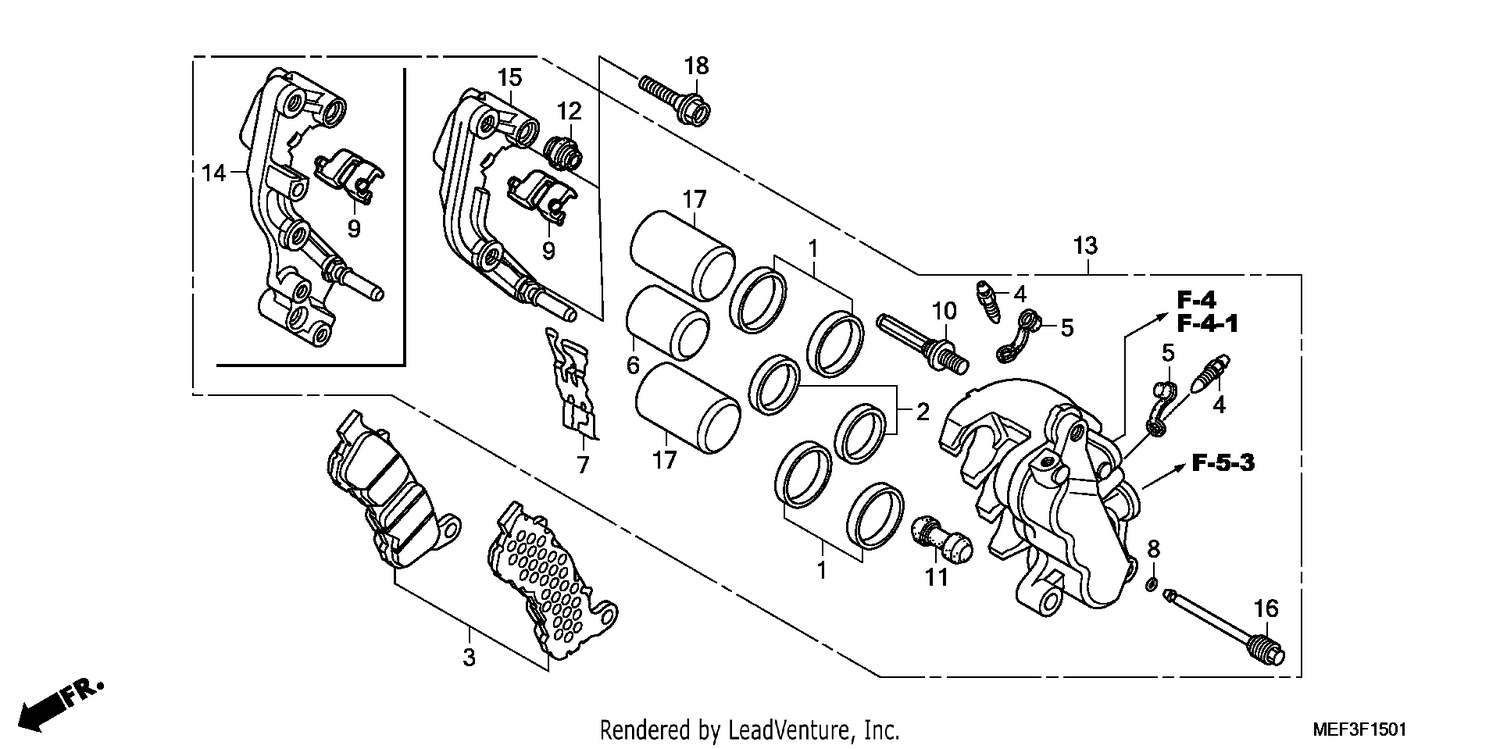 FRONT BRAKE CALIPER (FJS4 00D9/FJS400A)