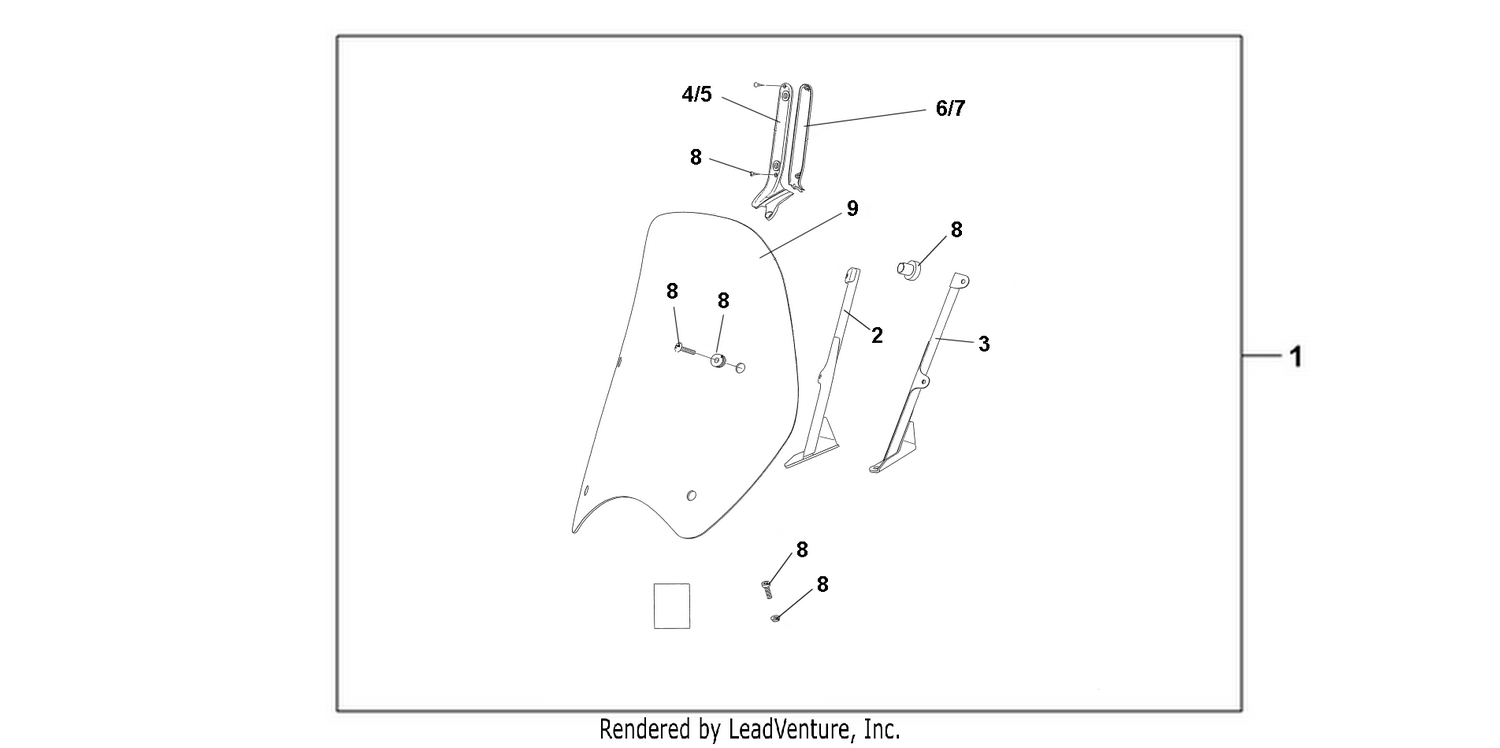 HIGH WINDSCREEN (WITHOUT KNUCKLE VISORS)