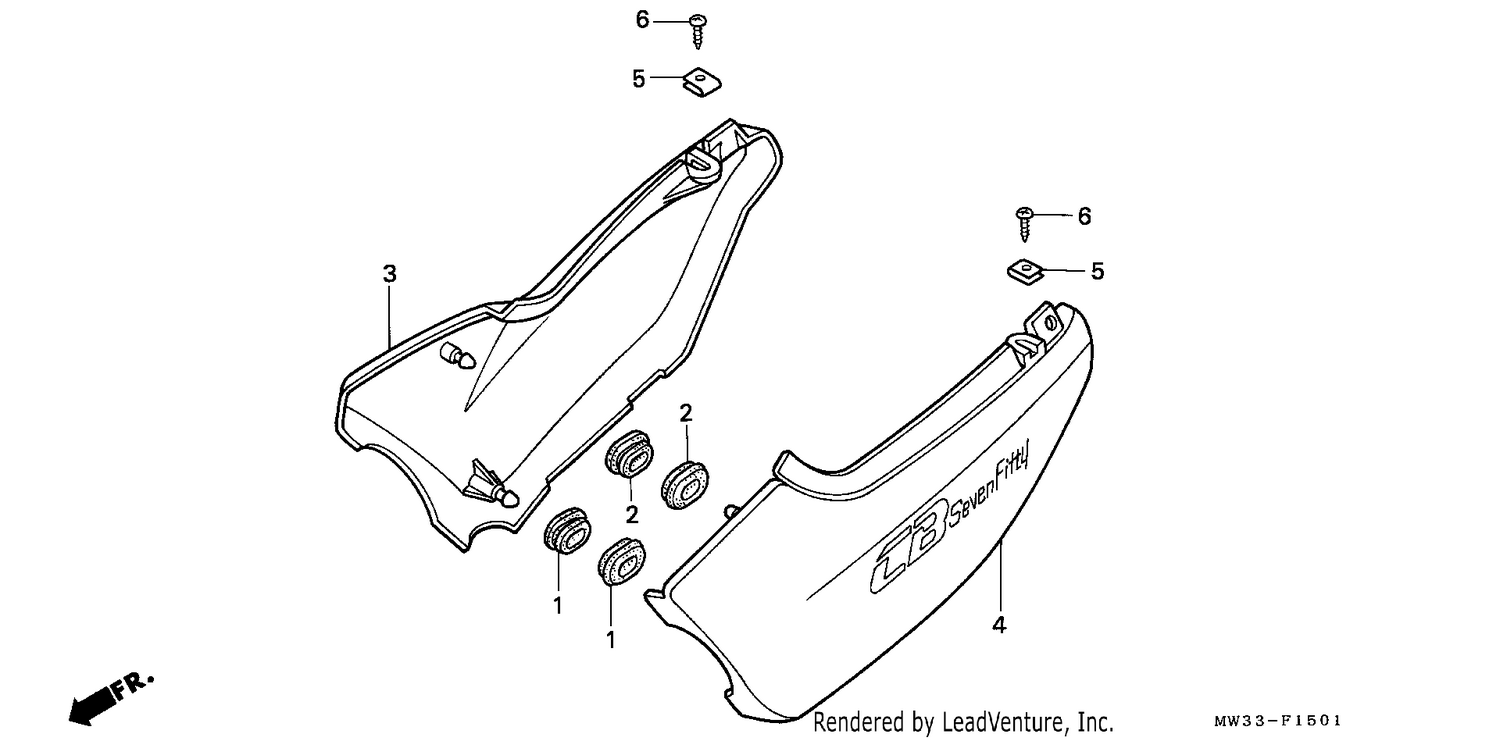 SIDE COVER (CB750F2)