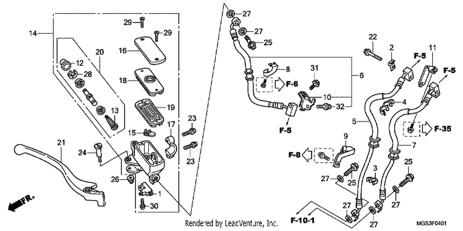  1 FR. BRAKE MASTER CYLINDER (NC700XA/XD)
