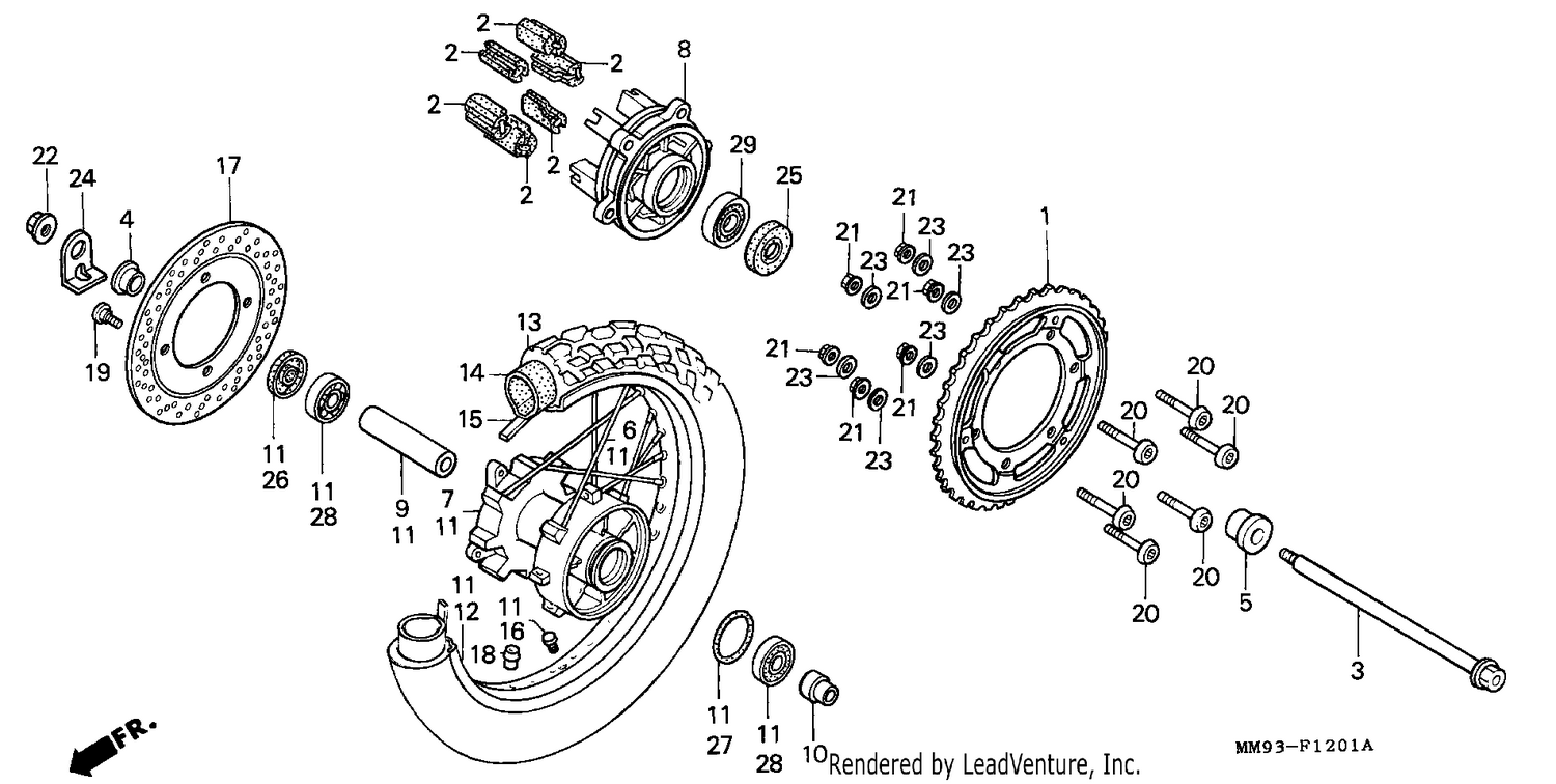 REAR WHEEL (XL600VM/VN/VP/VR)