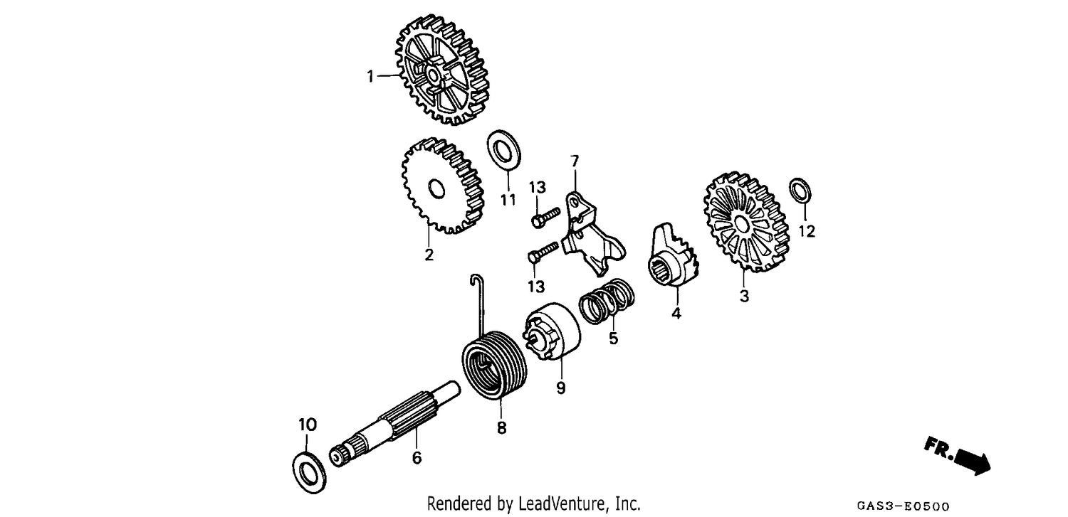 KICK STARTER SPINDLE