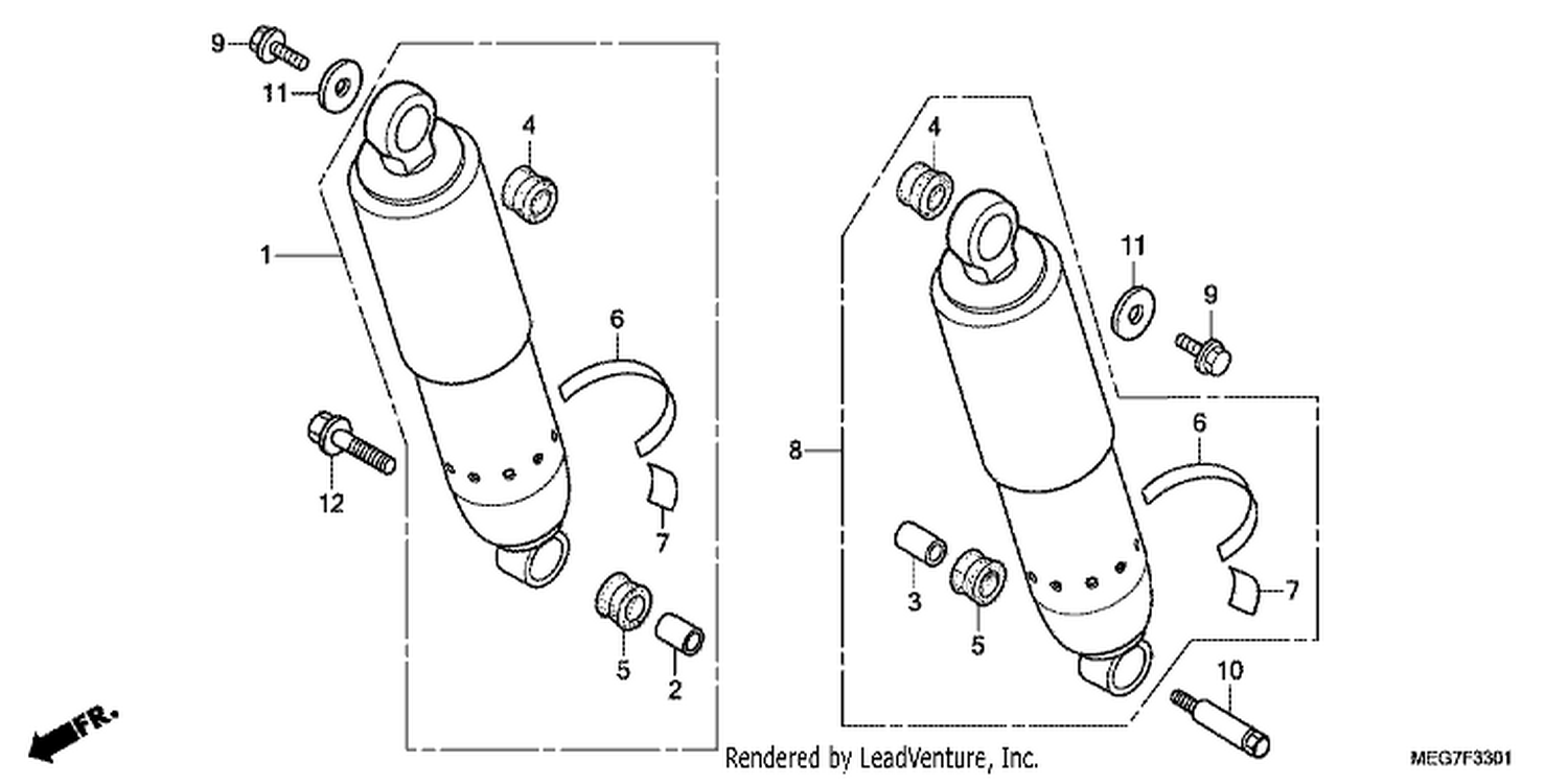  1 REAR CUSHI ON (VT750CS/ C/ CA)