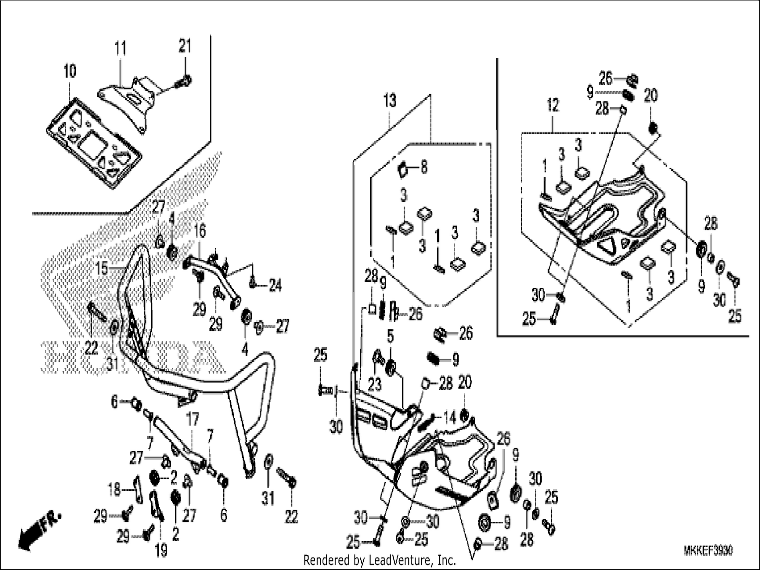  30 FRONT SIDE PIPE/SKID PLATE
