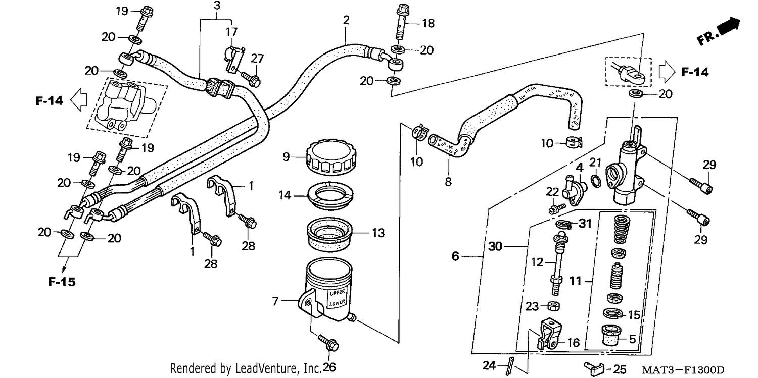 RR. BRAKE MASTER CYLINDER