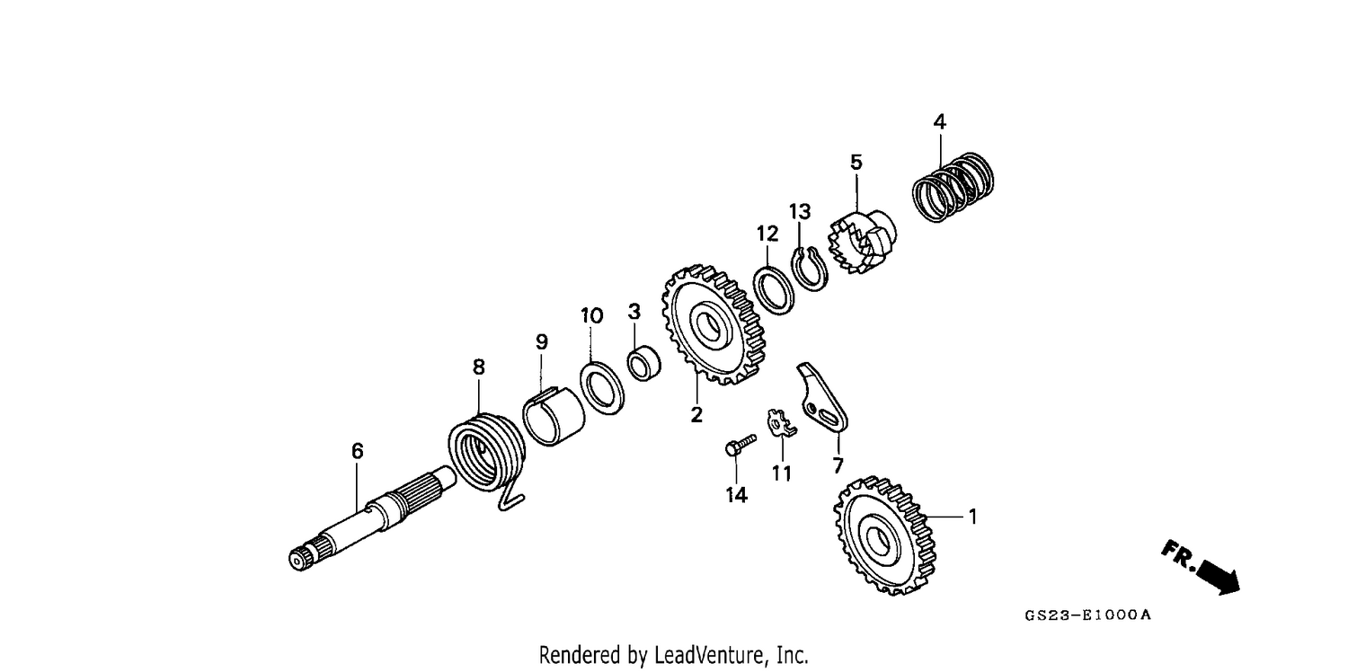 KICK STARTER SPINDLE
