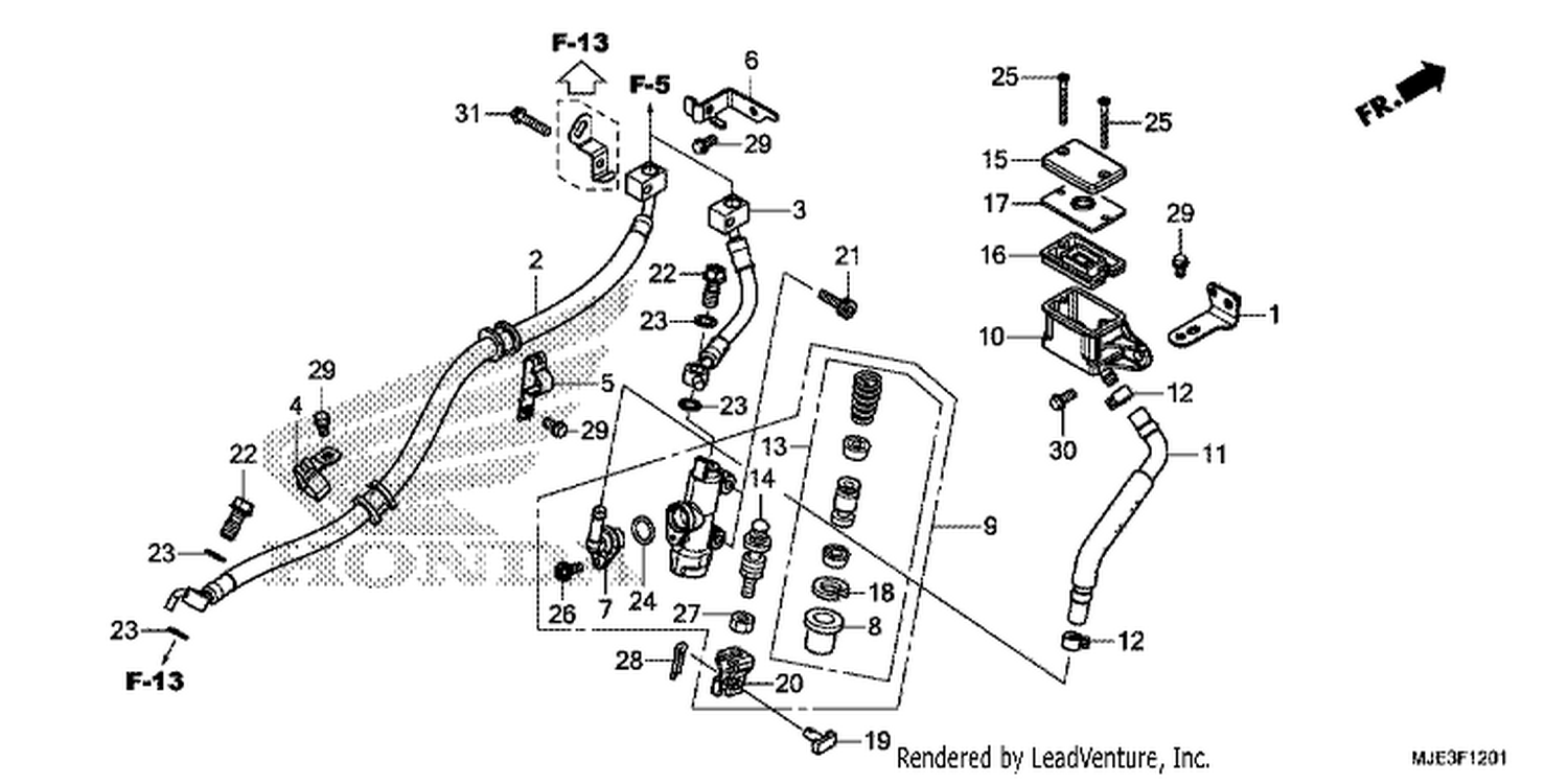  1 REAR BRAKE MASTER CYLI NDER (CBR650FA)