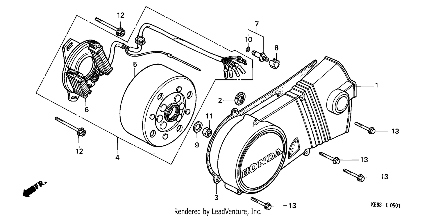 LEFT CRANKCASE COVER/ GENERATOR (2)