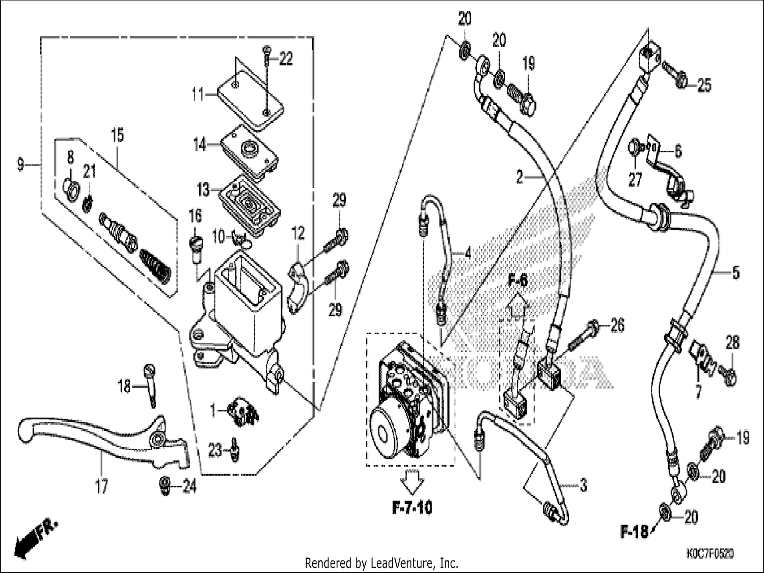  20 FRONT BRAKE MASTER CYLINDER