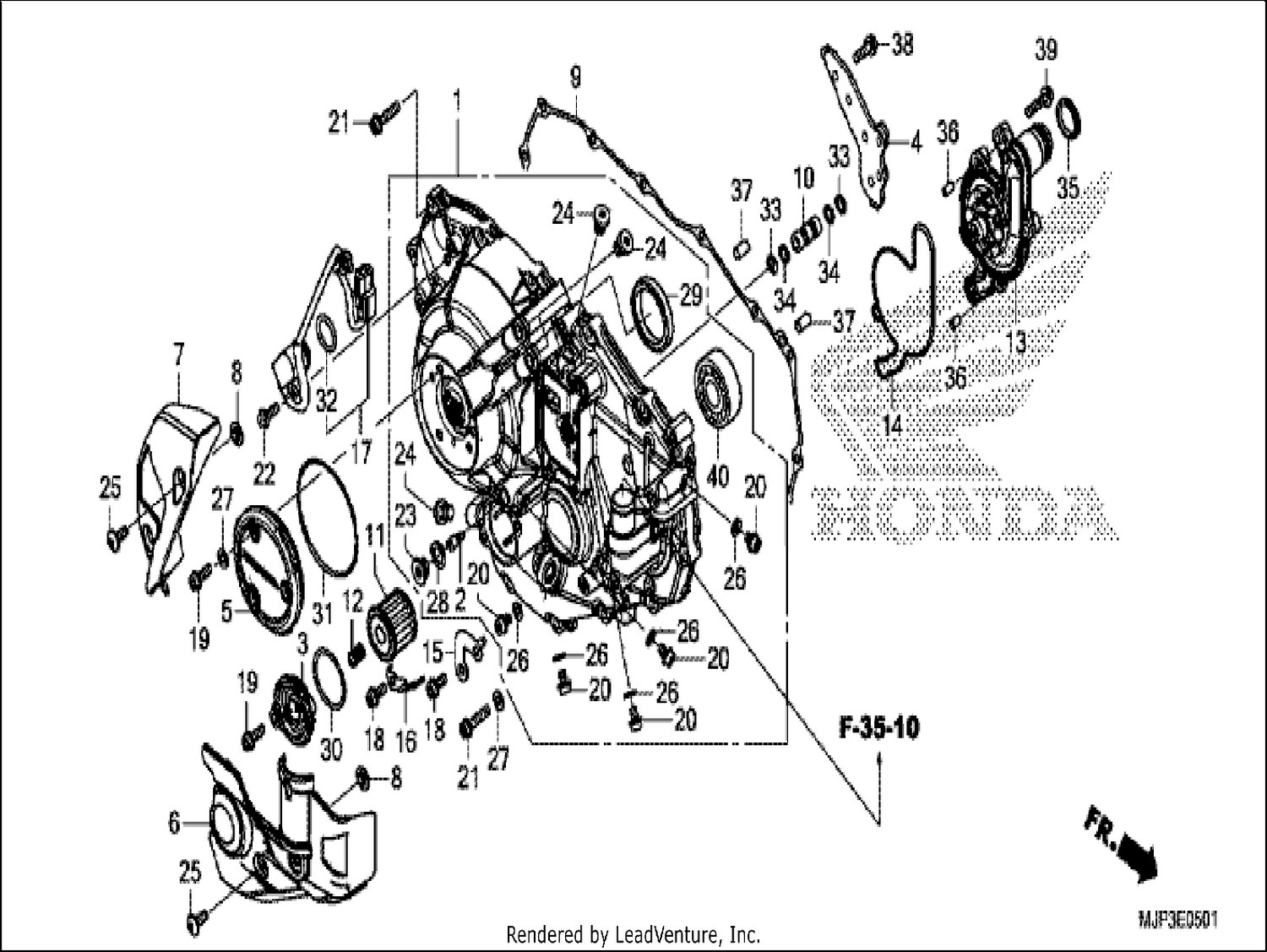  1 RIGHT CRANKCASE COVER (CRF1000D)