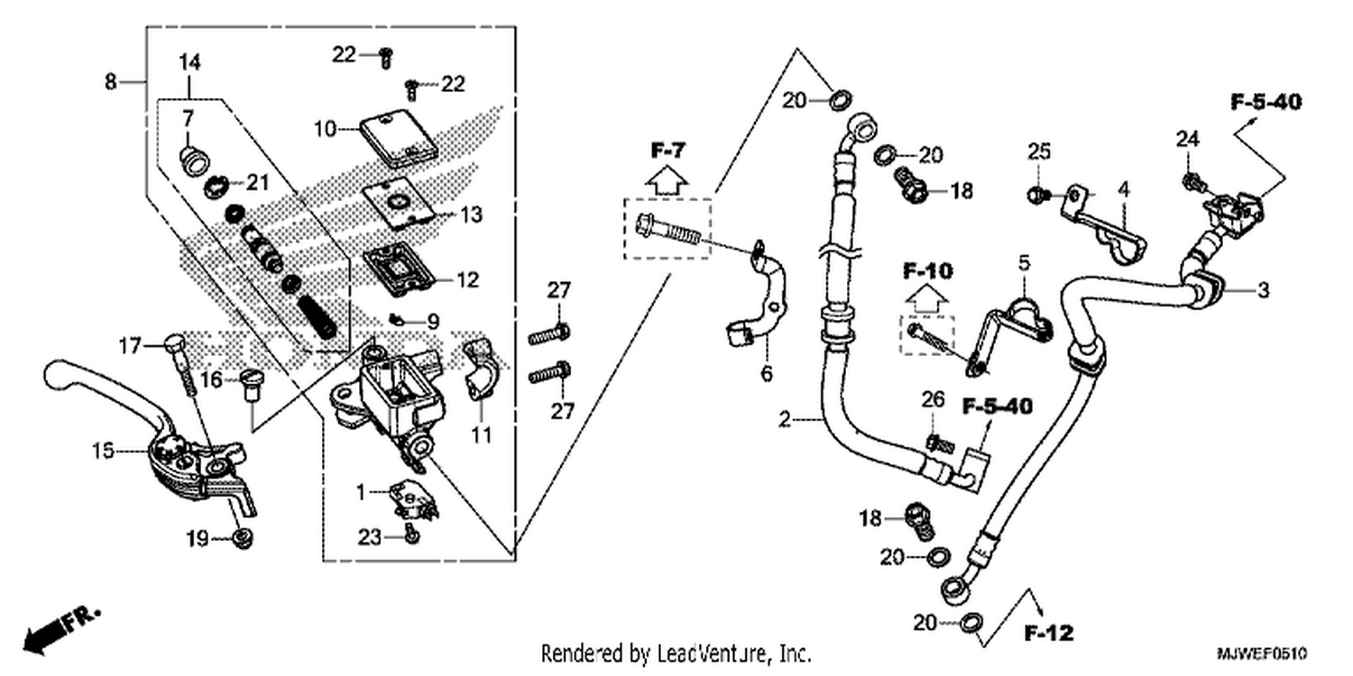  10 FRONT BRAKE MASTER CYLINDER (CBR500RA)