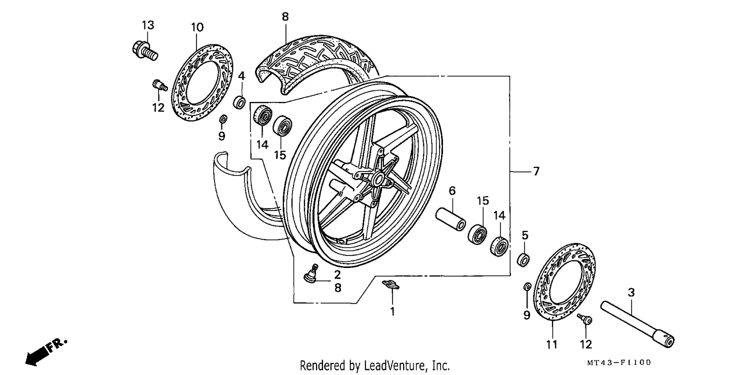 FRONT WHEEL (VFR750FL/FM/FN/FP)
