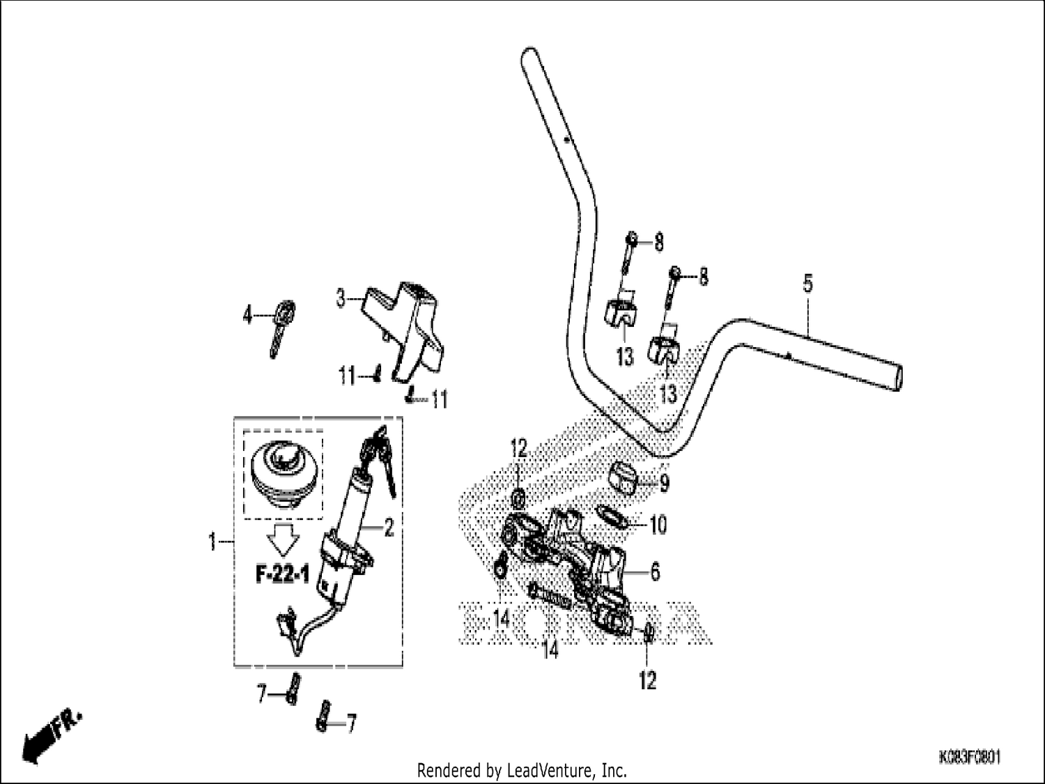  1 HANDLE PIPE/TOP BRIDGE (CG110SHJ/K)