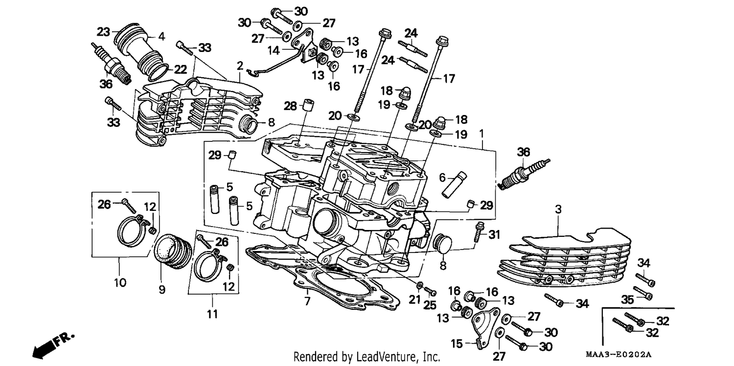 CYLINDER HEAD (REAR) (VT1100CS/CT)