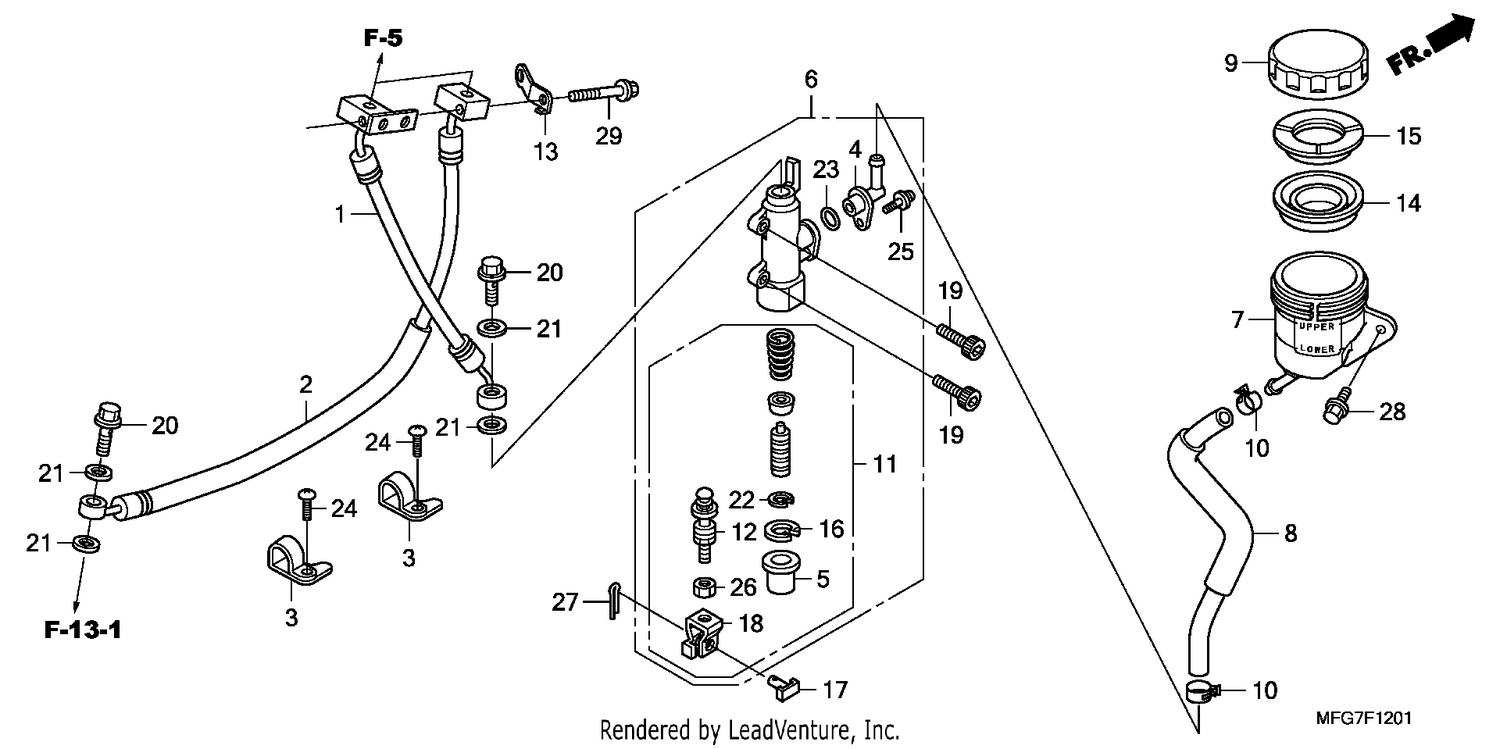 REAR BRAKE MASTER CYLINDER (CB600FA/FA3)