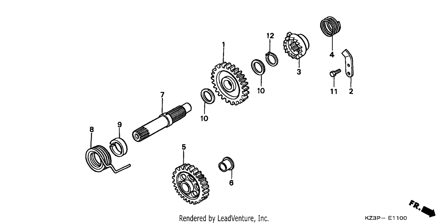 KICK STARTER SPINDLE