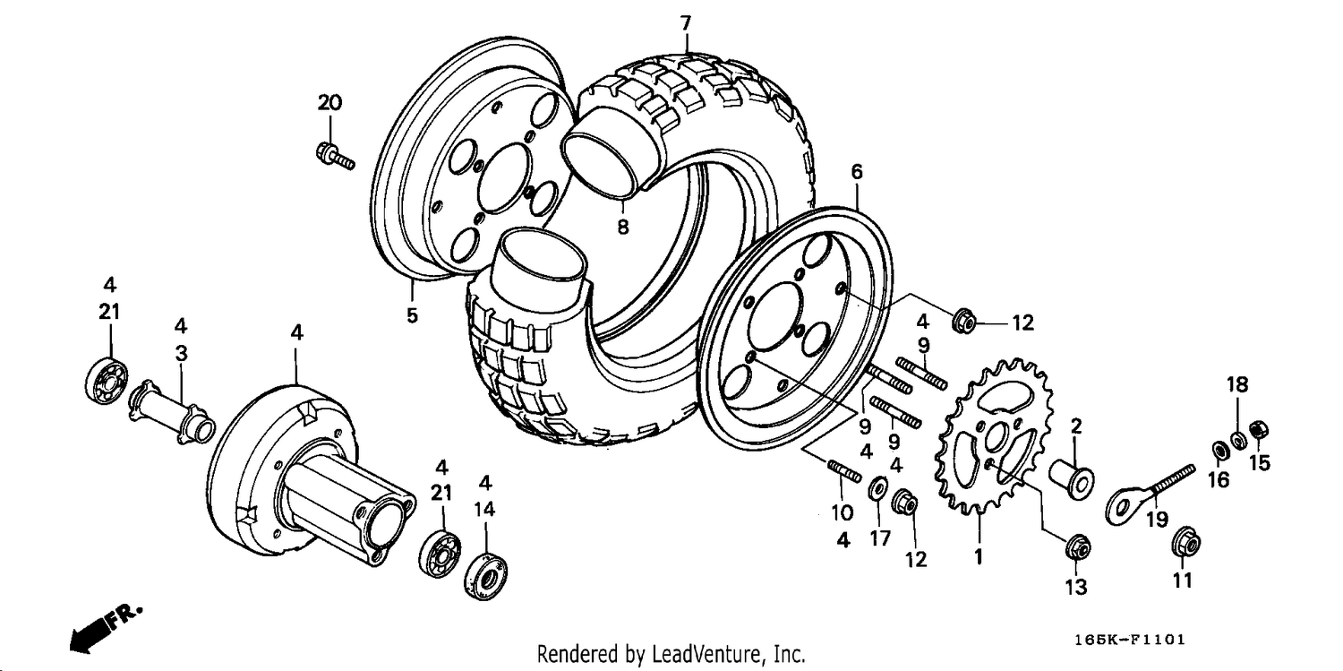 REAR WHEEL (Z50JN/JP/JT)