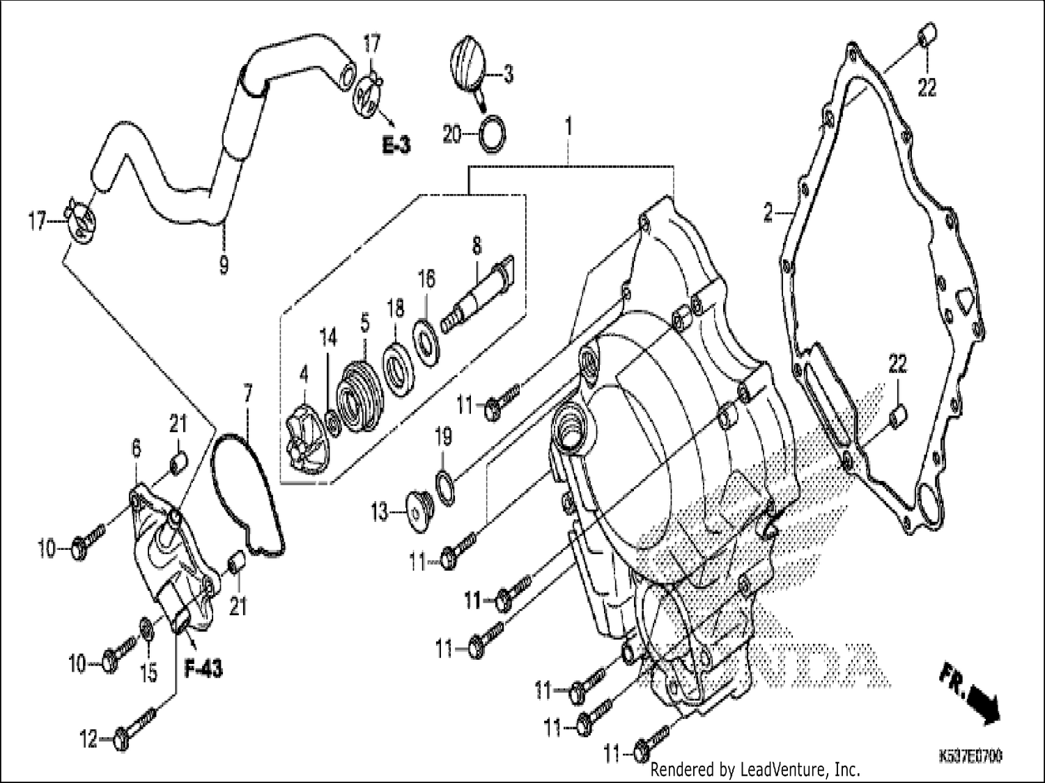  RIGHT CRANKCASE COVER/WATER PUMP