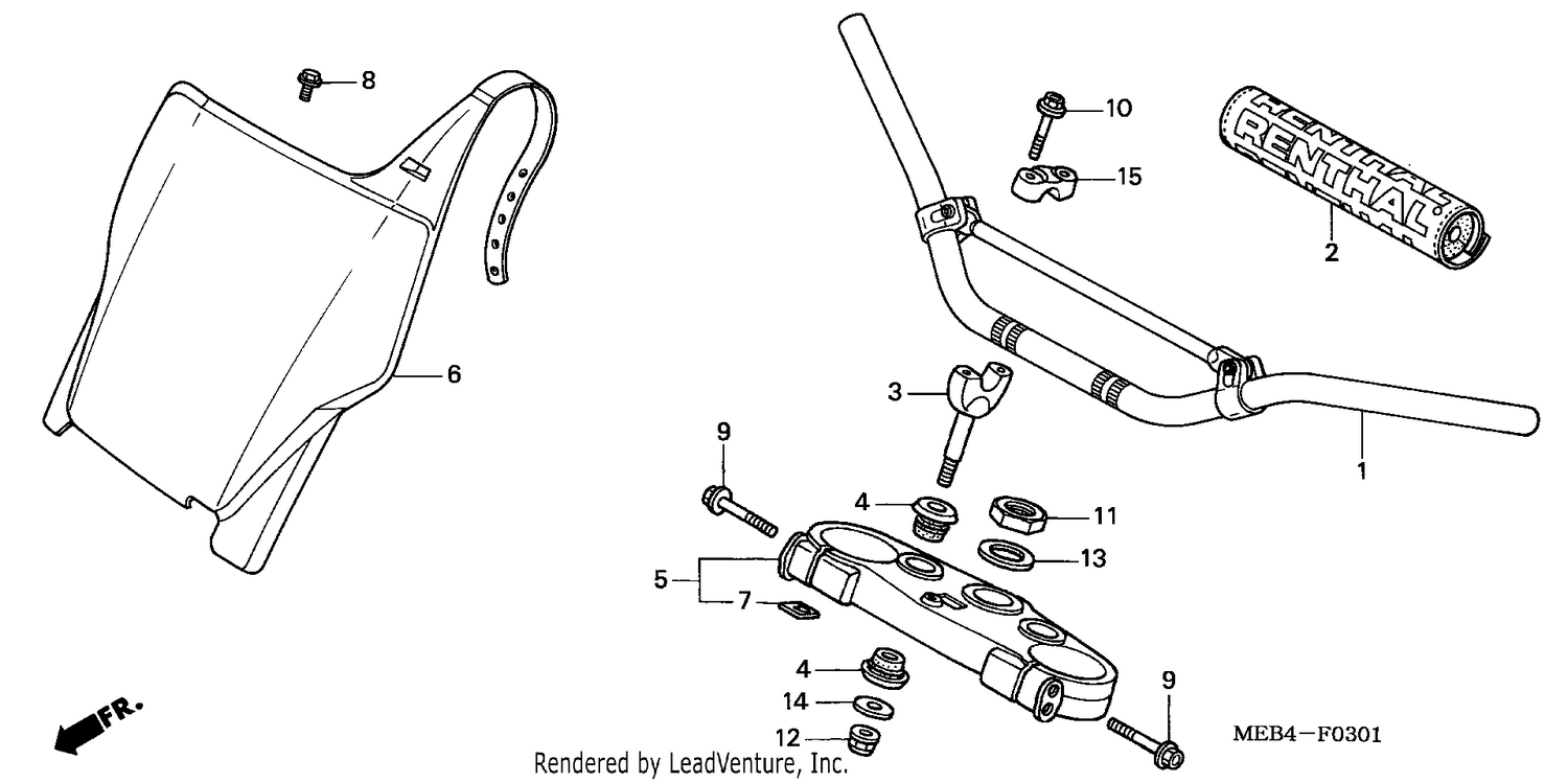 HANDLE PIPE/TOP BRIDGE (CR125R4-7)