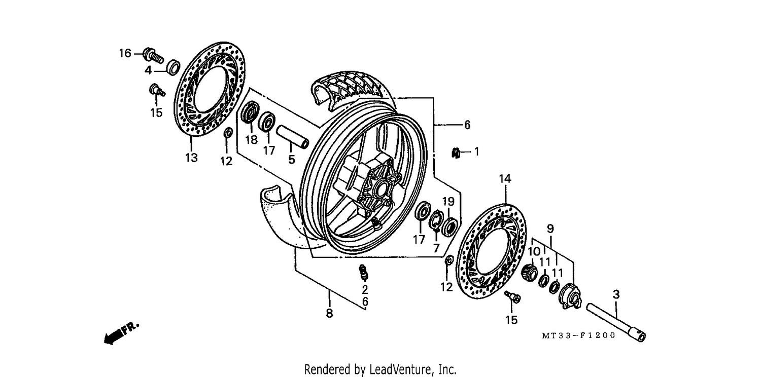 FRONT WHEEL (ST1100L/M/N/P/R)