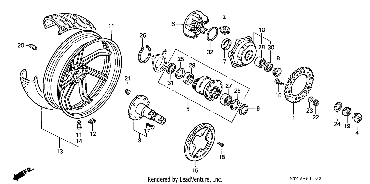 REAR WHEEL (VFR750FL/FM/FN/FP)