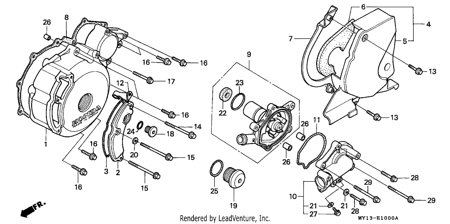 LEFT CRANKCASE COVER/ WATER PUMP