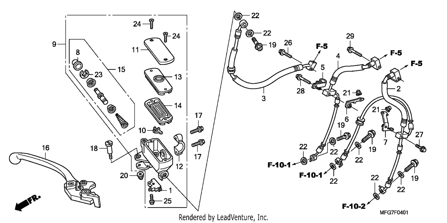 FR. BRAKE MASTER CYLINDER (CB600FA/FA3)