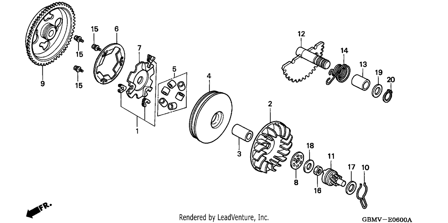 DRIVE FACE/ KICK STARTER SPINDLE