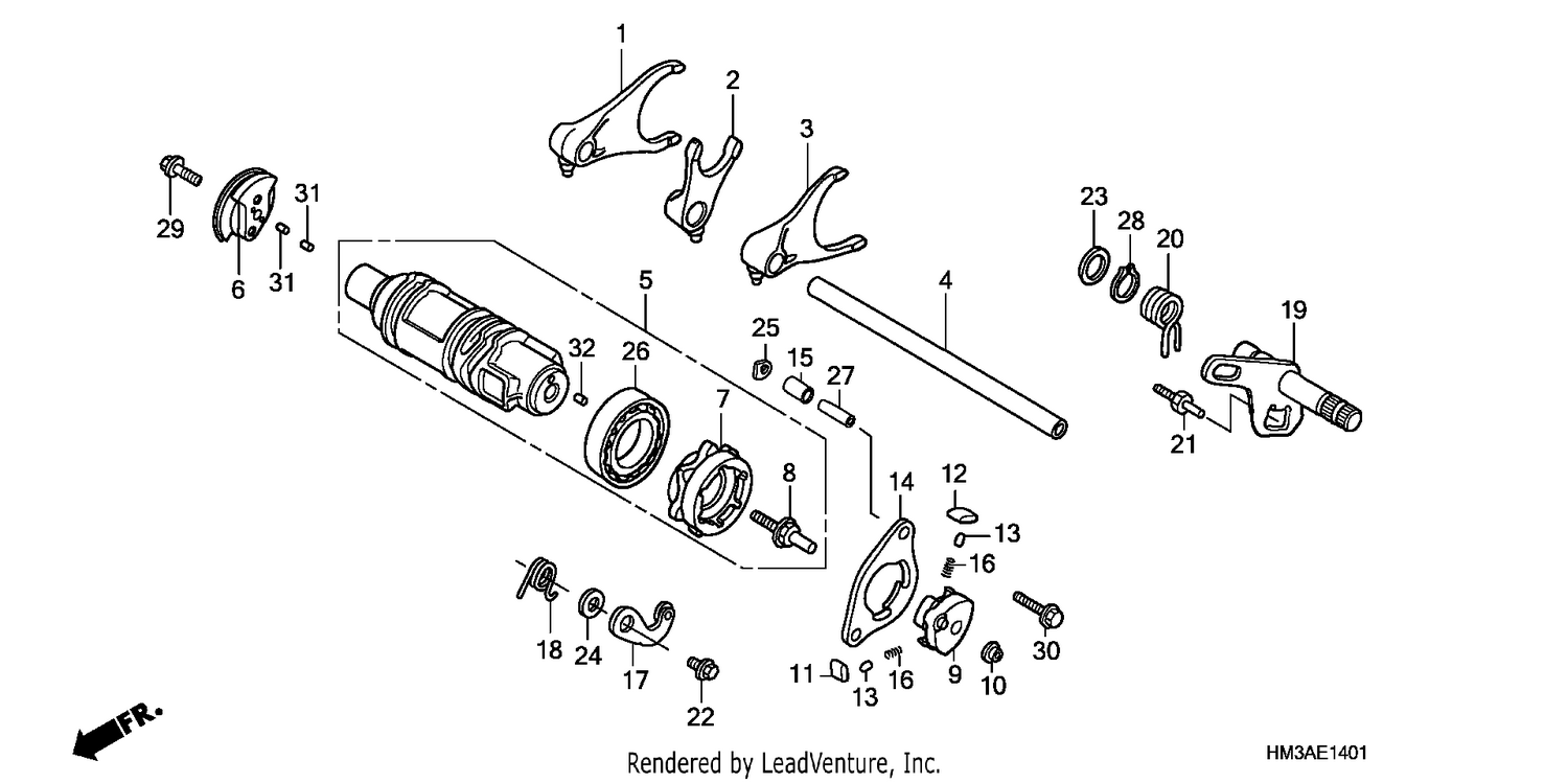 GEARSHIFT DRUM (TRX300EX'07,'08)