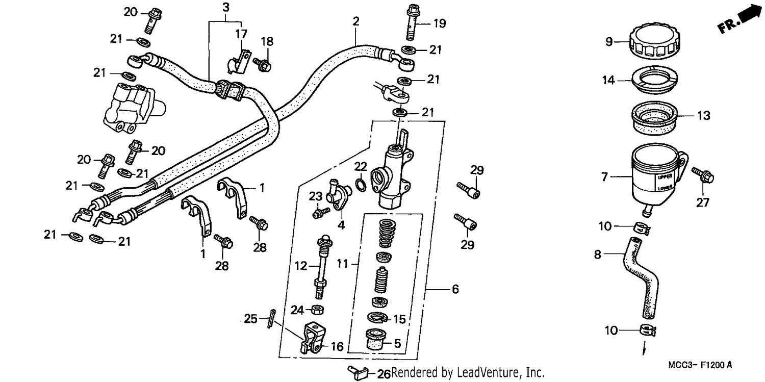 RR. BRAKE MASTER CYLINDER