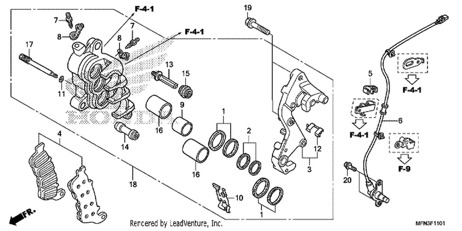  1 R. FRONT BRAKE CALIPER (CB1000RA)