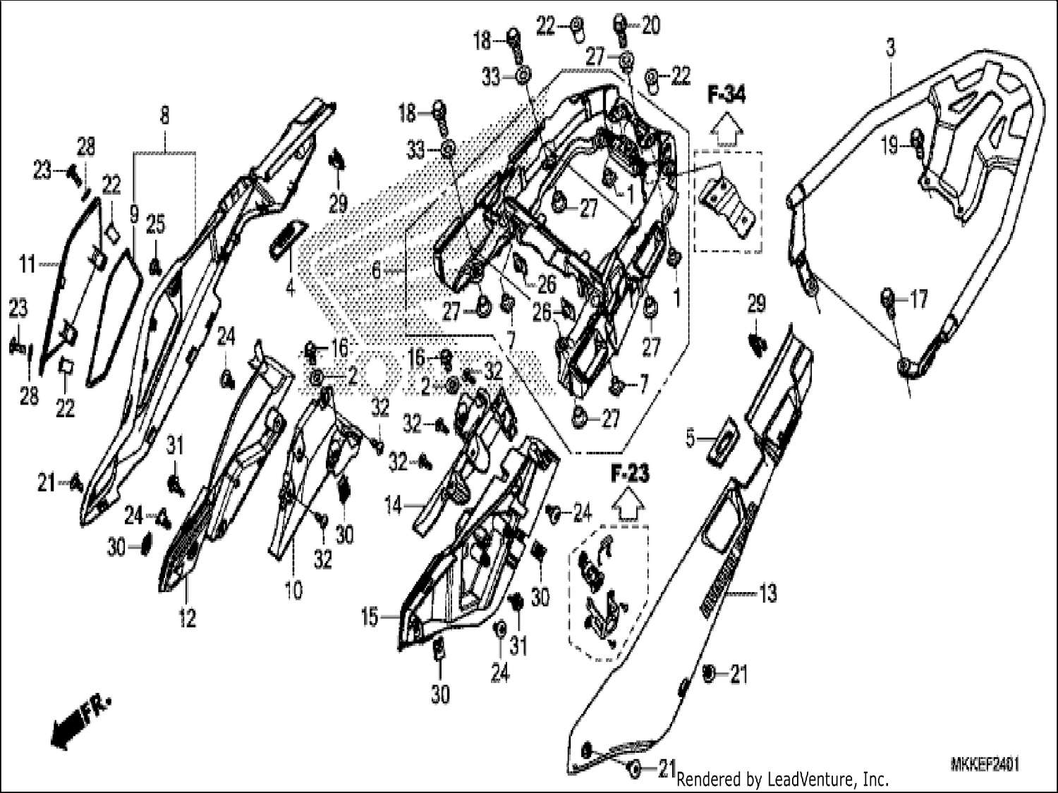 1 SIDE COVER/REAR CARRIER (CRF1000A2/AL2/D2/DL2)