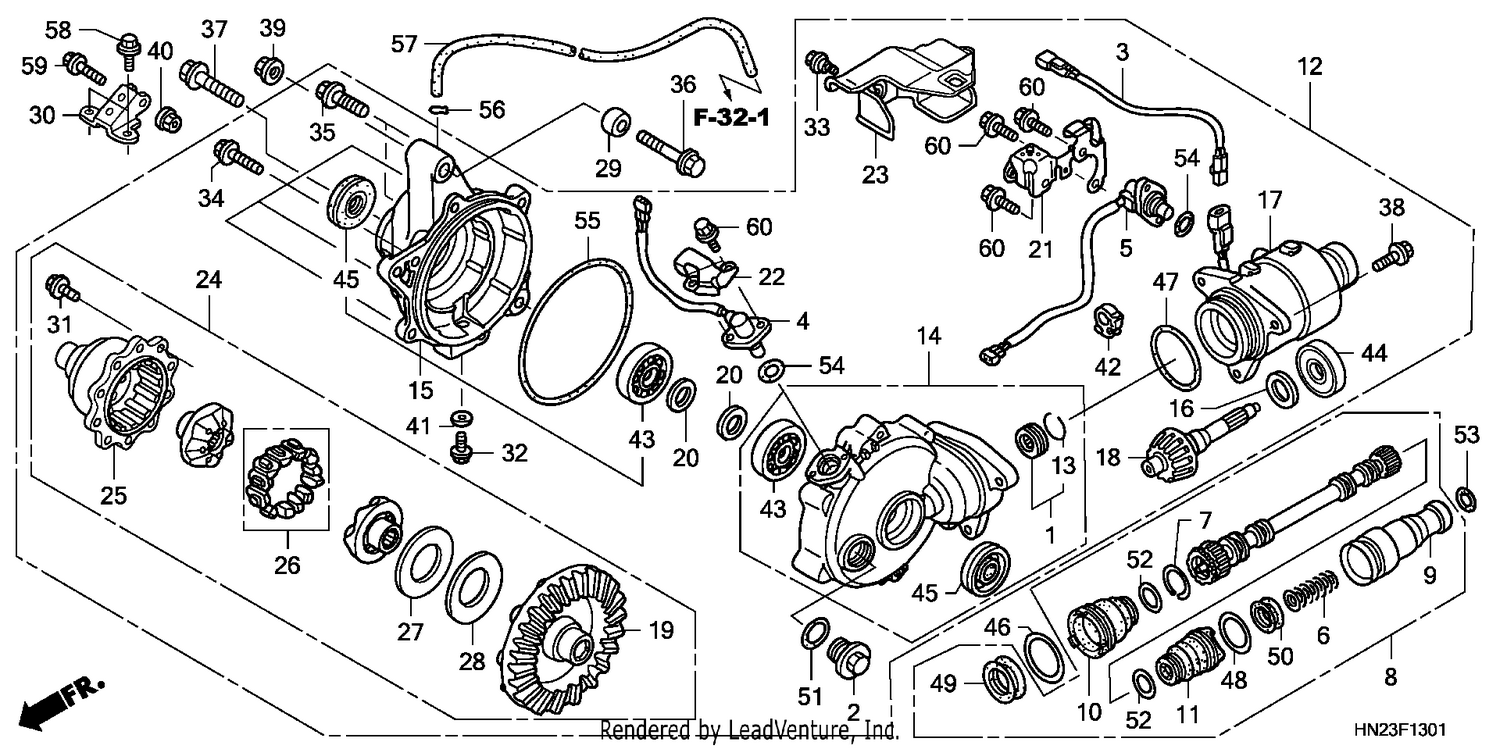 FRONT FINAL GEAR (TRX500FA5/6/7/8)