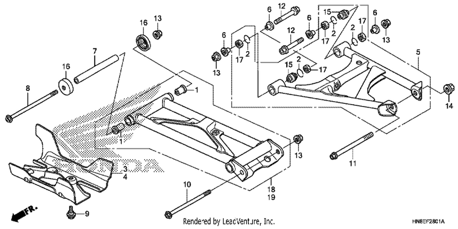  1 REAR ARM (TRX680FAF,G,H,J)