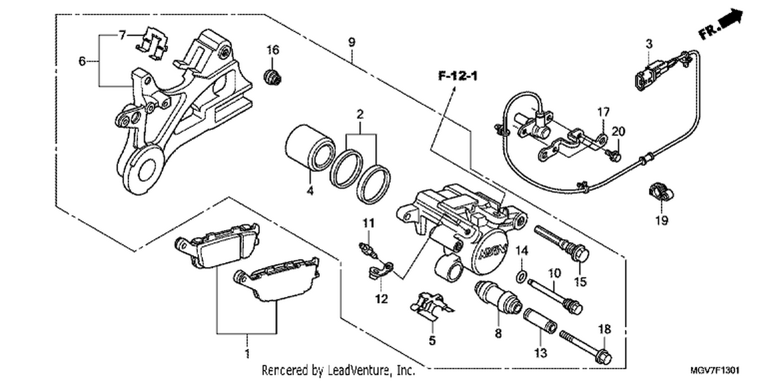  1 REAR BRAKE CALIPER (CBR600FA)