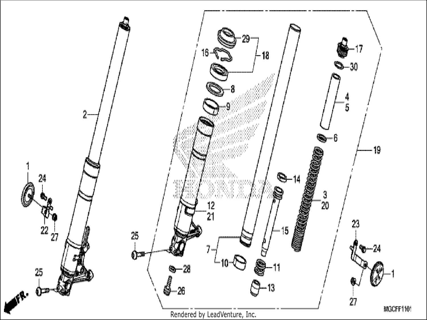  1 FRONT FORK (CB1100NA/NAD)