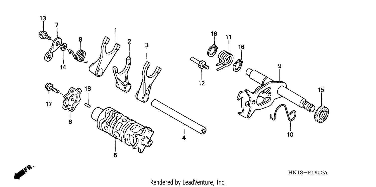 SHIFT DRUM/SHIFT FORK (TRX400EXX-4)