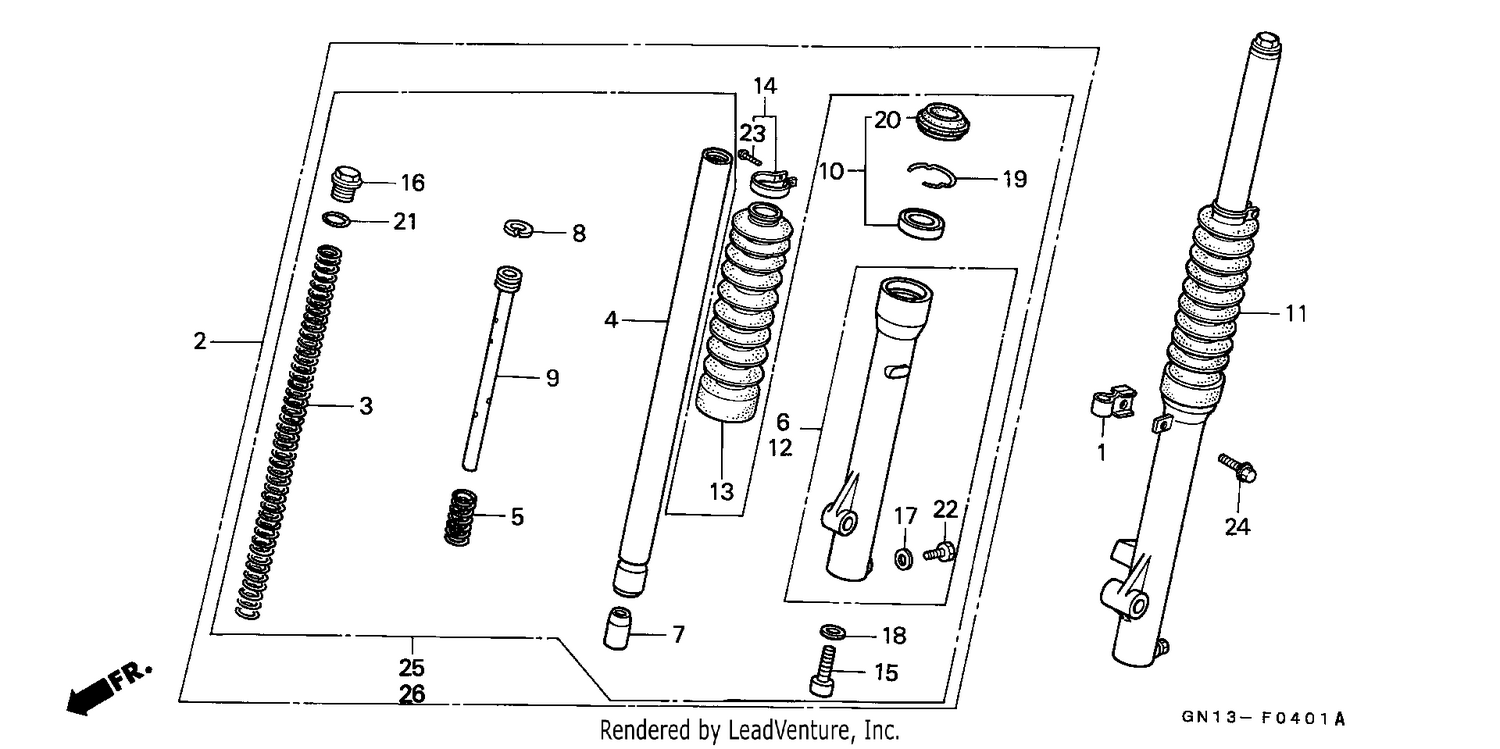 FRONT FORK (XR80RL/RM/RN/RP/RR)
