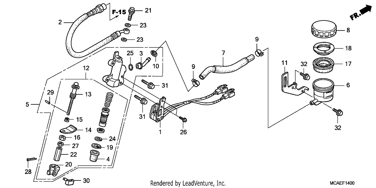 REAR BRAKE MASTER CYLINDER