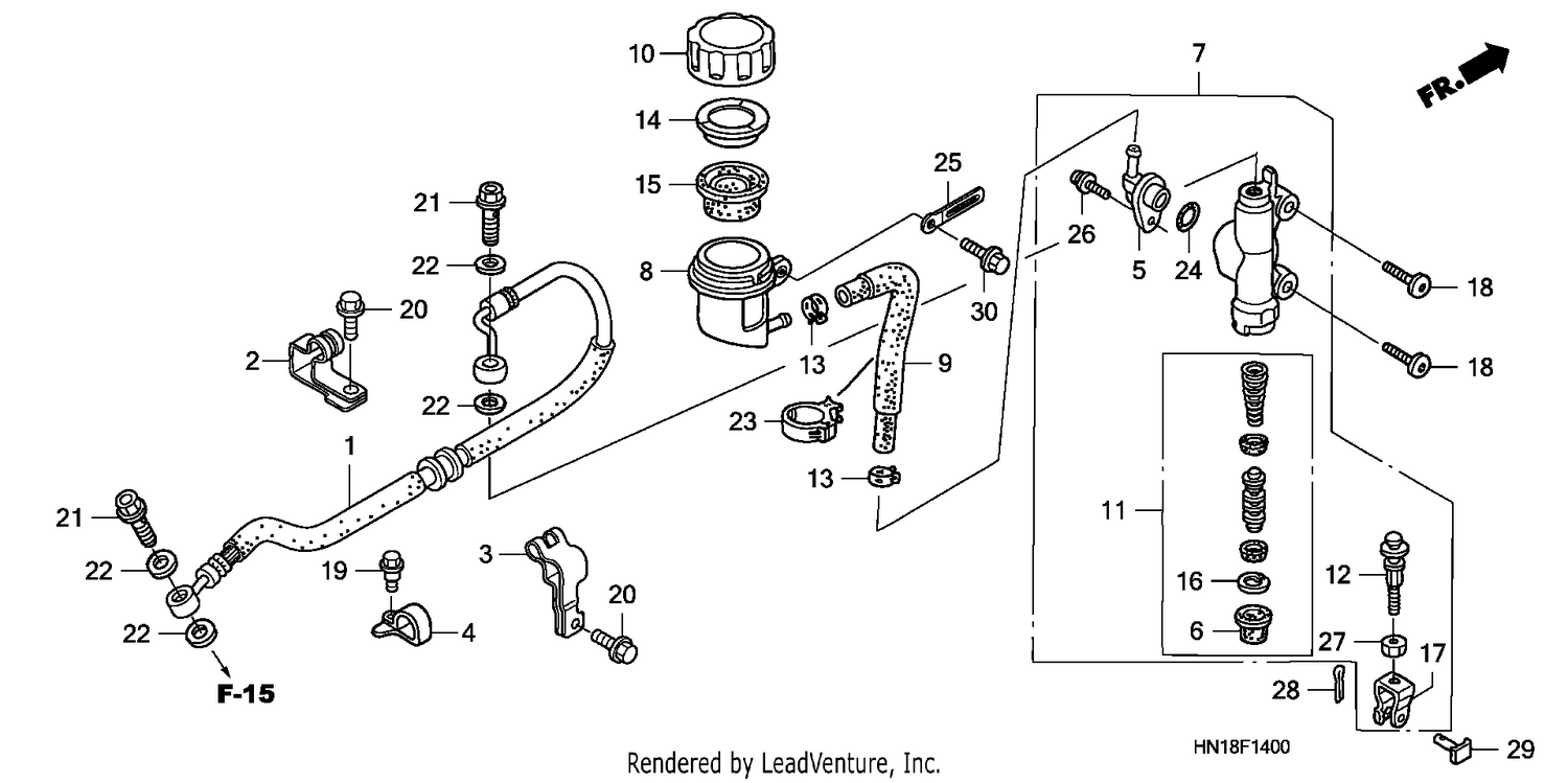 RR. BRAKE MASTER CYLINDER