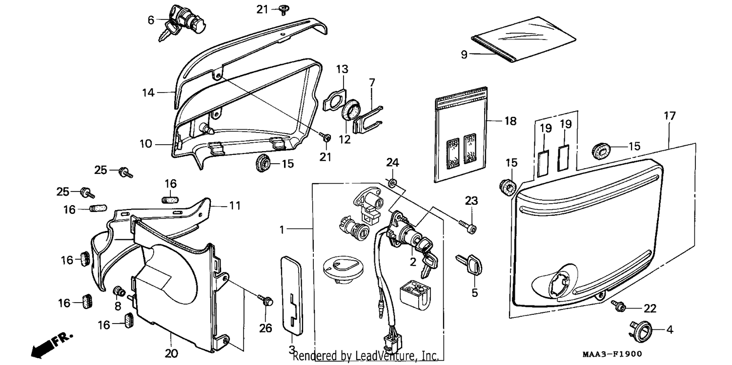 SIDE COVER/KEY SET (VT1100C)