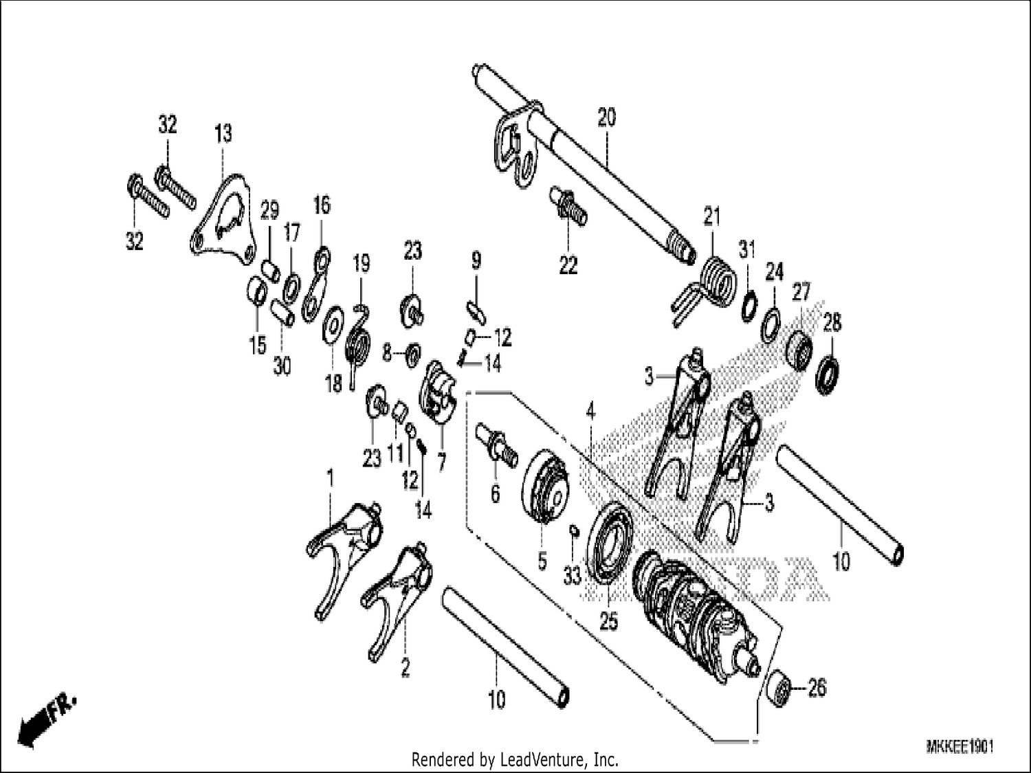  1 GEARSHIFT DRUM (CRF1000D/D2/DL/DL2)