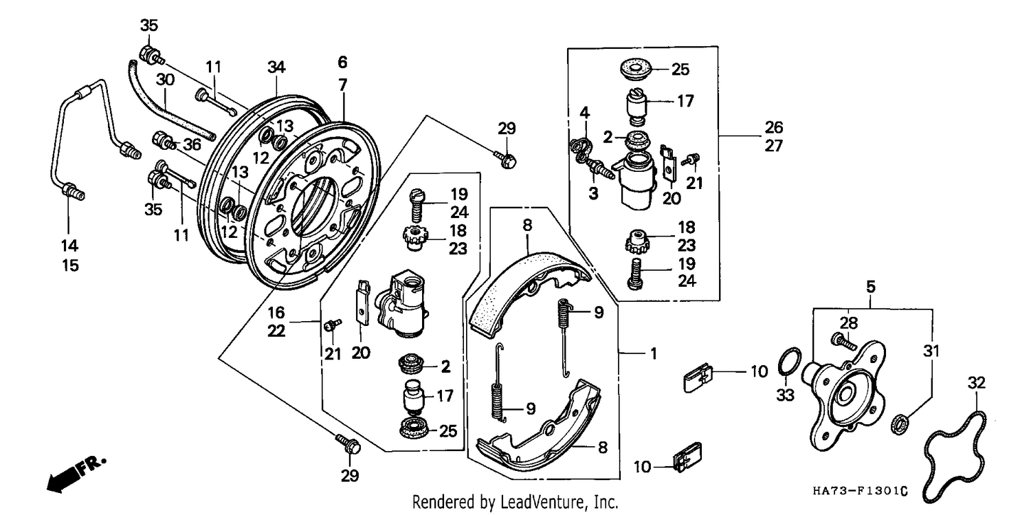 FRONT BRAKE PANEL (TRX350J/DJ/K/DK/L/M/N/P)