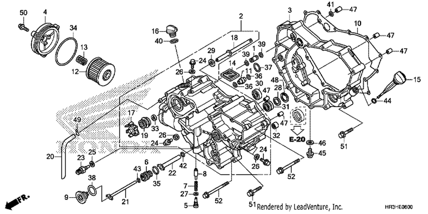  FRONT CRANKCASE COVER (TRX420FA1/FA2)