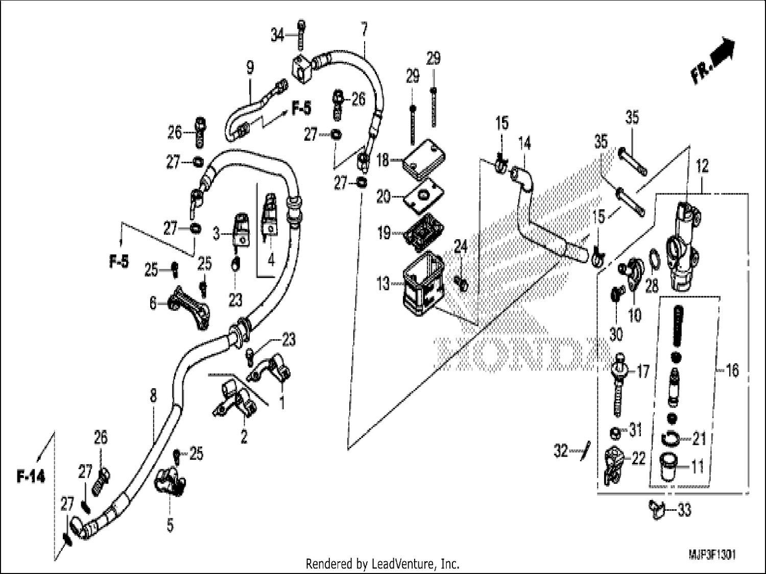  1 REAR BRAKE MASTER CYLINDER (CRF1000A/CRF1000D)