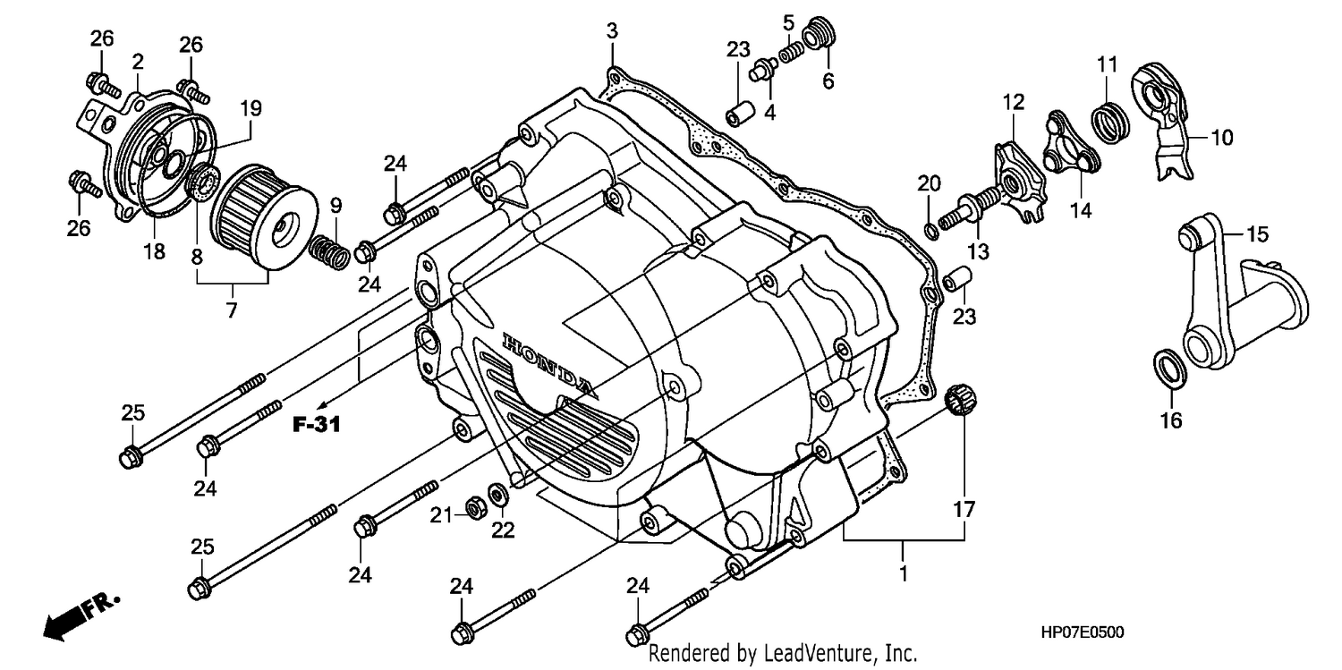 FRONT CRANKCASE COVER (TRX500FM)