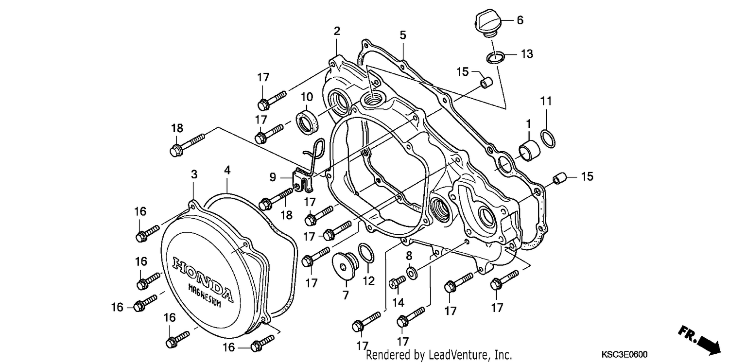 R. CRANKCASE COVER